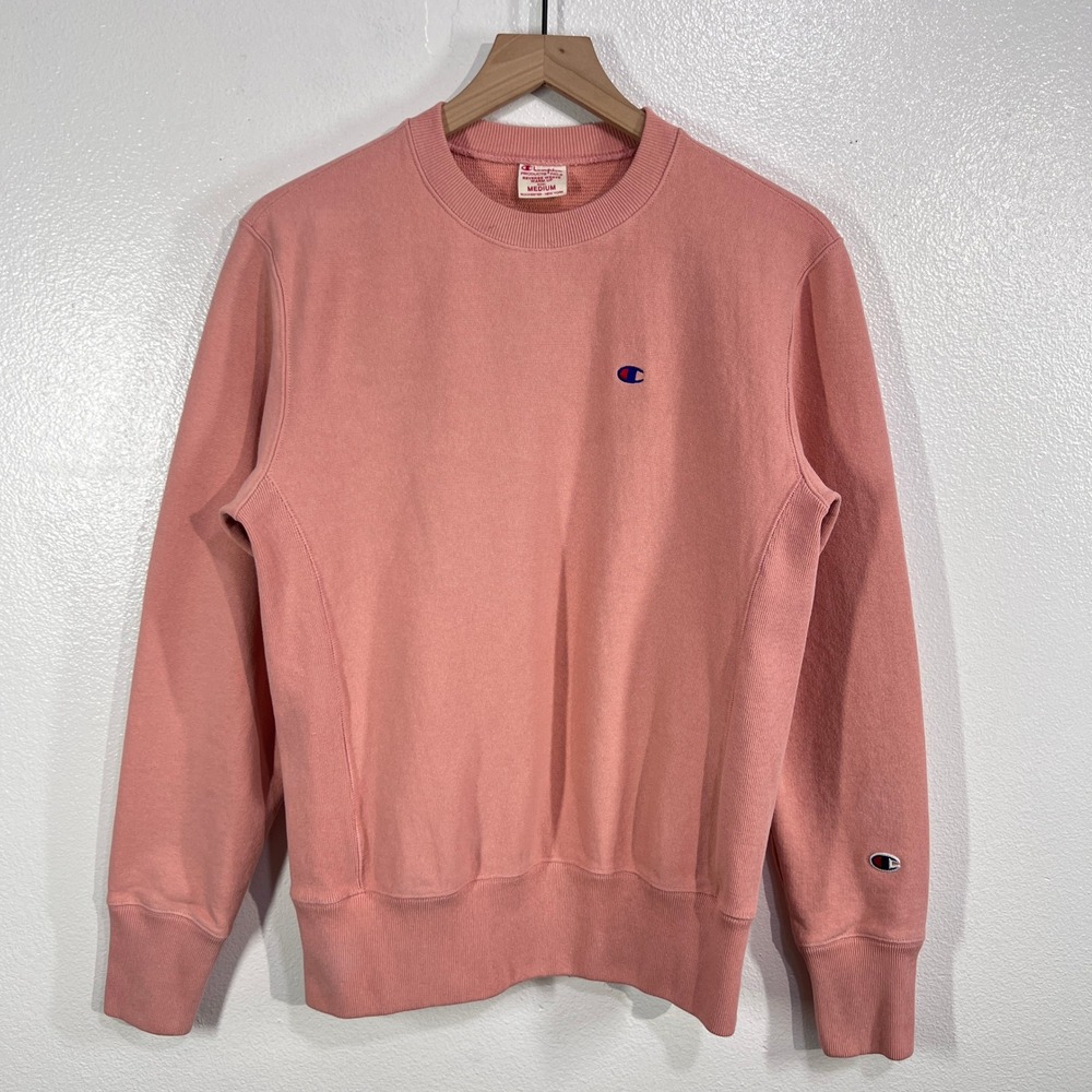 Champion Reverse Weave Sweatshirt Medium Coral Crewneck Vtg. Style Heritage USA
